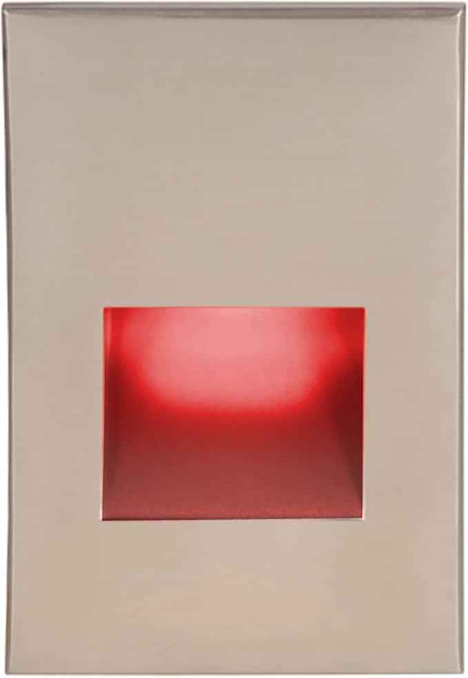 WAC Landscape Lighting, LEDme 120V LED Vertical Indoor and Outdoor Step and Wall Light Red in Brushed Nickel