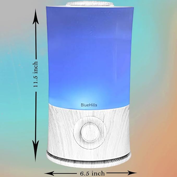 BlueHills Premium Set of Two Large 2000 ML and 2300 ML XL Essential Oil Diffusers Humidifier Combo for Large Room Home with Décor LED Lights Great Gift – Value Pack of White Wood Grain and White