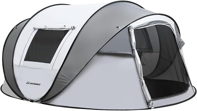 EchoSmile Camping Instant Pop Up Tent, 2/4/6/8/10 Person, Water Resistant Dome, Easy Setup for Camping Hiking and Outdoor, Portable with Carry Bag, 3 Season