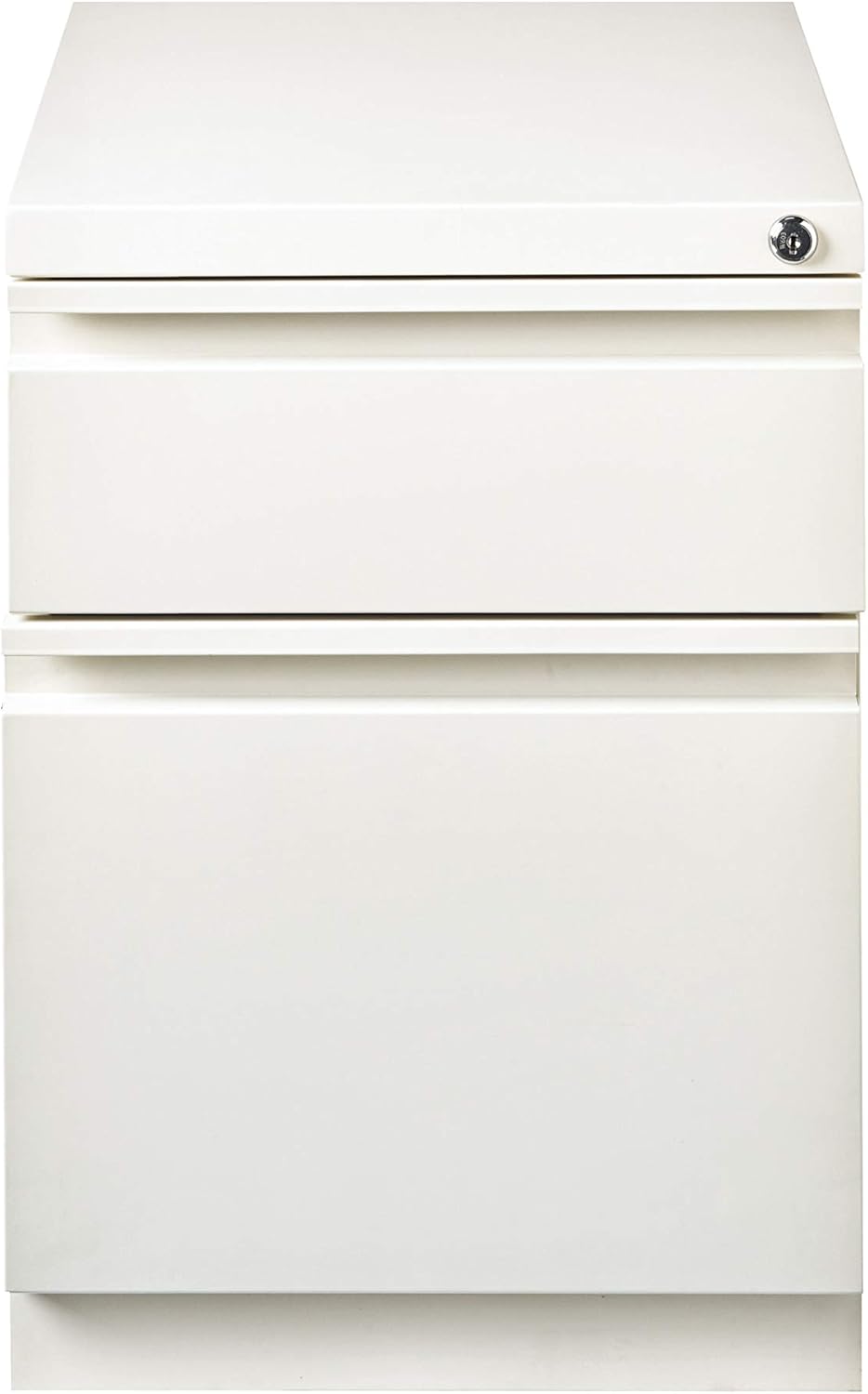 20 Inch Metal 2 Drawer Full Pull, for Home and Office, Holds Letter Width Hanging Folders, 20" Deep Box File Mobile Pedestal File, White