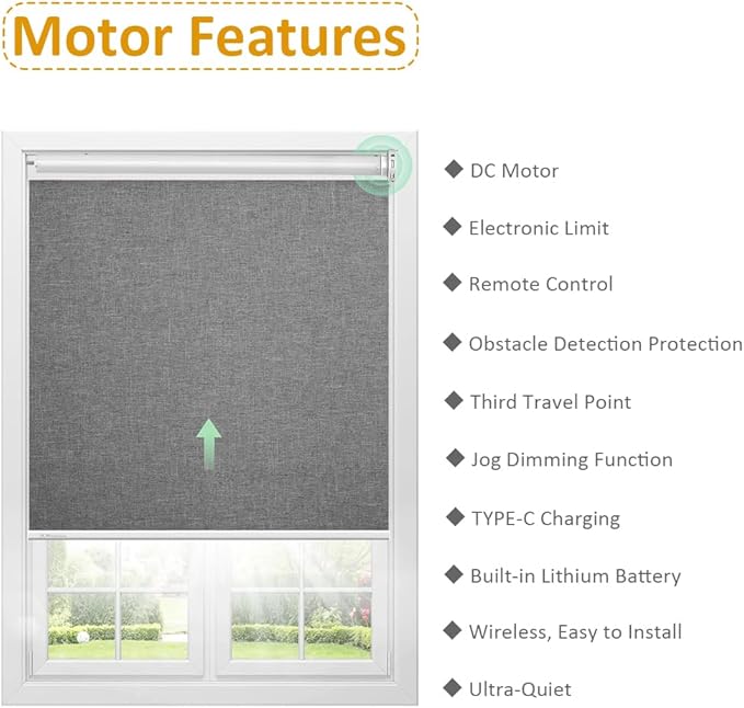 Solar ZigBee Smart Roller Shade Motor for 1.5" Tube (38mm) | Rechargeable Electric Blind Motor Kit | Wire-Free Retrofit Driver | Compatible with Alexa & Google Home (Hub Required) (1.1 N.m Torque)