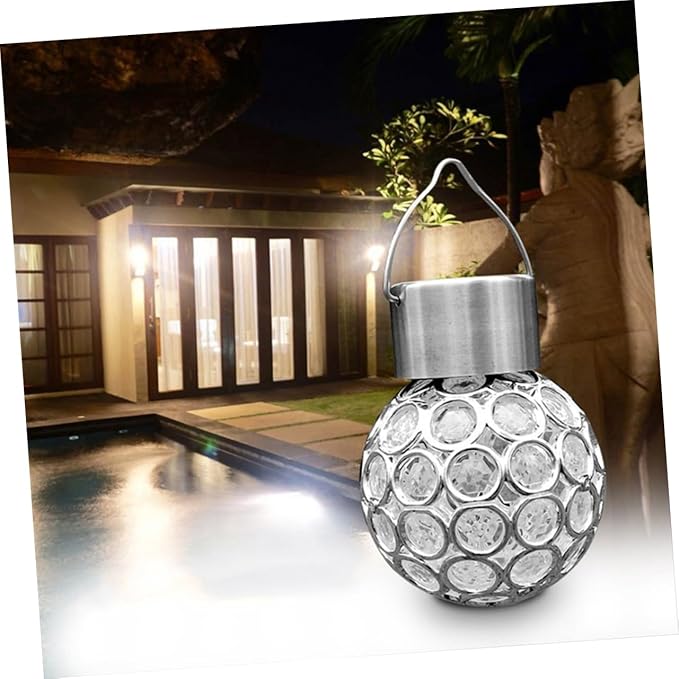 Mipcase 4PCS Solar Hanging Lamp Set Waterproof Decorative Lights for Outdoor Use Hollow Design Warm White Illumination for Gardens and Patios