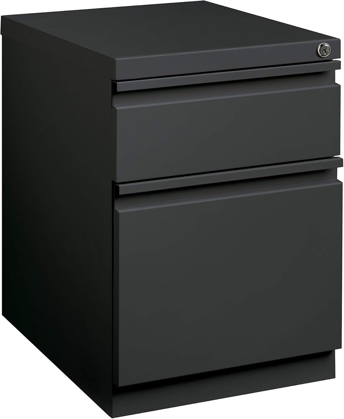 20 Inch Deep Metal 2 Drawer Box-File with Full Pull, for Home and Office, Holds Letter Width Hanging Folders Mobile Pedestal, Charcoal