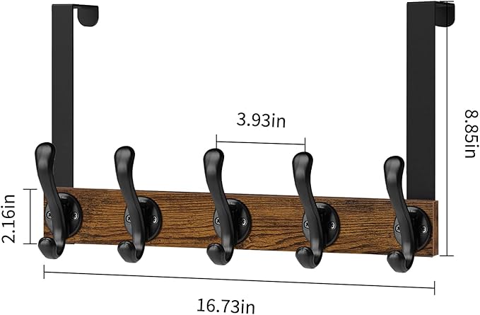 YINMIT Over The Door Hooks, Heavy Duty Over Door Hanger Hook, Over Door Towel Rack, Door Hanger, Door Coat Hanger for Hanging Towels, Clothes, Hats, Back of Bathroom Door