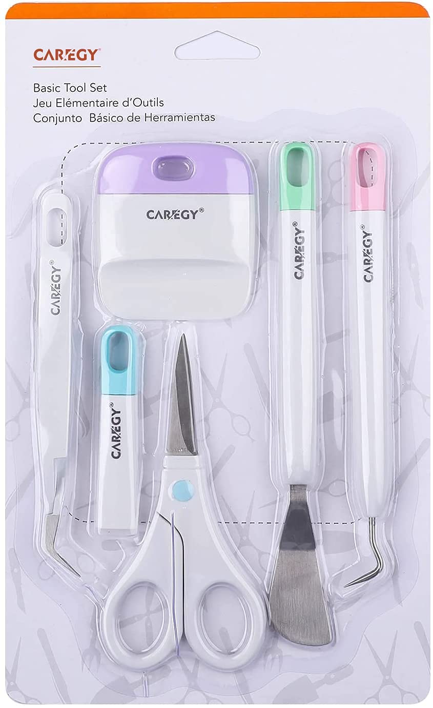 CAREGY Craft Vinyl Weeding Tools Set, Precision Craft Tools Kit, Weeding Kits for Cricut/Silhouette/Siser/Oracal 631/651/751 Vinyl