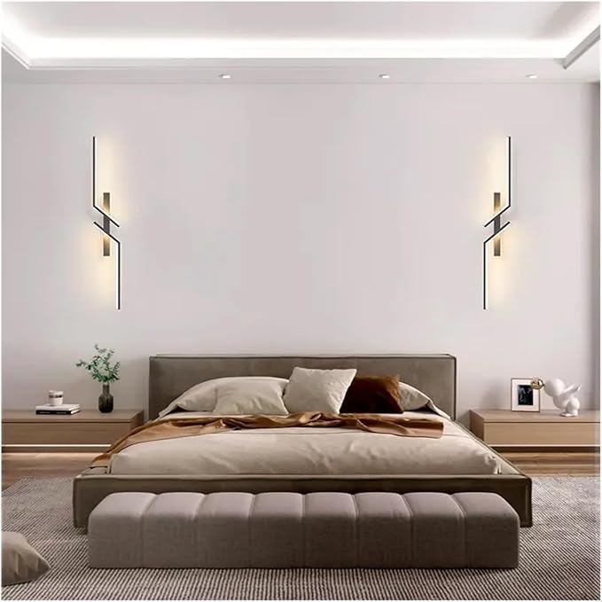 2pcs Minimalist Strip LED Living Room Decoration Wall Light Modern Background Bedroom Bedside Wall Light, for Living Room
