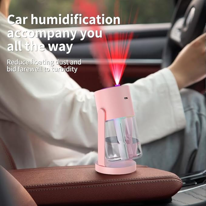 280ml Portable Starry Sky Projection Shake Head Humidifier with Color LED Night Light, USB Personal Desktop Humidifier for Car, Home, Office, Travel, Auto Shutoff, Ultra-Quiet