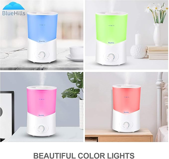 BlueHills Premium Set of Two Large 2300 ML and 1000 ML XL Essential Oil Diffusers Humidifier Combo for Large Room Home with Décor LED Lights Great Gift – Value Pack of White.
