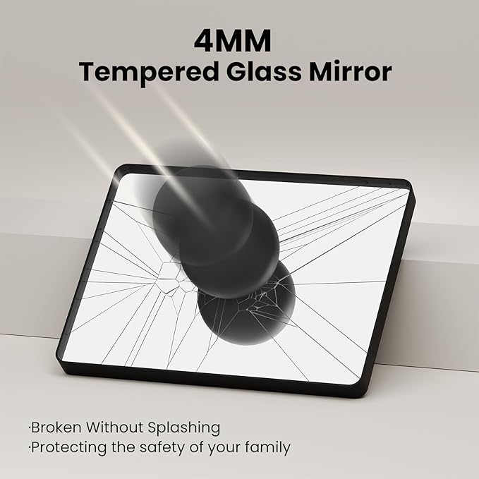Black Bathroom Mirror 20X30 Inch, Black Metal Framed Mirror for Wall, Rounded Rectangle Matte Bathroom Vanity Mirror with Tempered Glass, Anti-Rust, Horizontal/Vertical