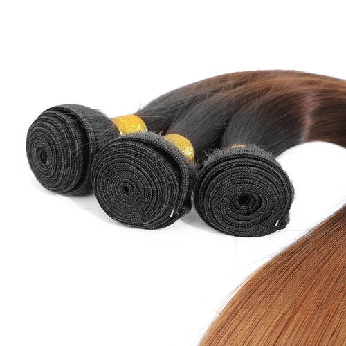 Condescension Brazilian Omber T1B/4/30 Human Hair Bundles 20 22 24 Inch Straight Hair 3 Bundles Human Hair 100% Unprocessed Remy Virgin Weave Hair for Women