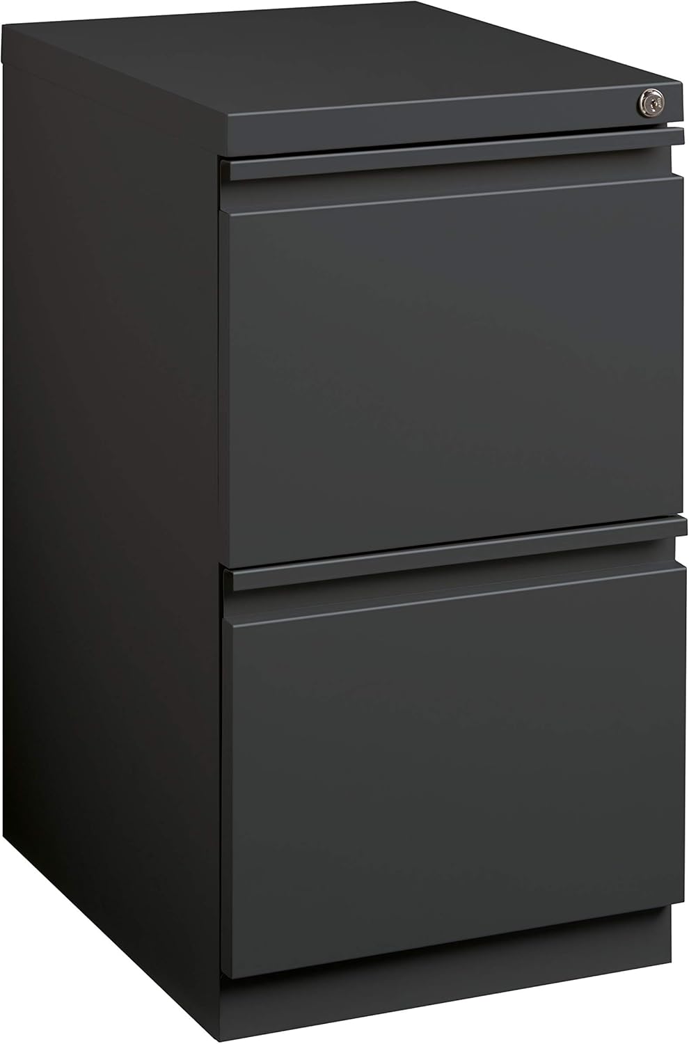 20 Inch Deep Metal 2 Drawer File with Full Pull, for Home and Office, Holds Letter Width Hanging Folders Mobile Pedestal, Charcoal
