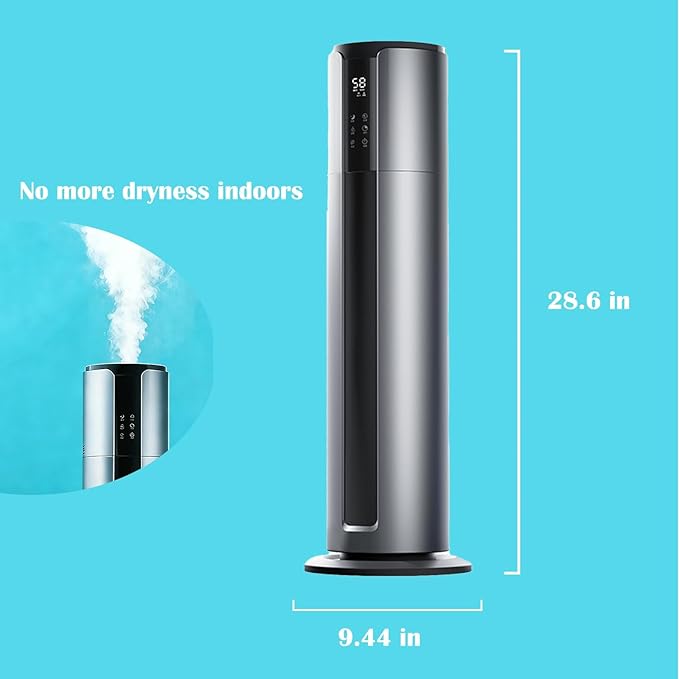 9L Cool Mist Humidifier, Ultrasonic Fast Humidifier for 645 Sq Ft, Smart App & Remote Control, HD Humidity Display, Tap Water Friendly for Home Office