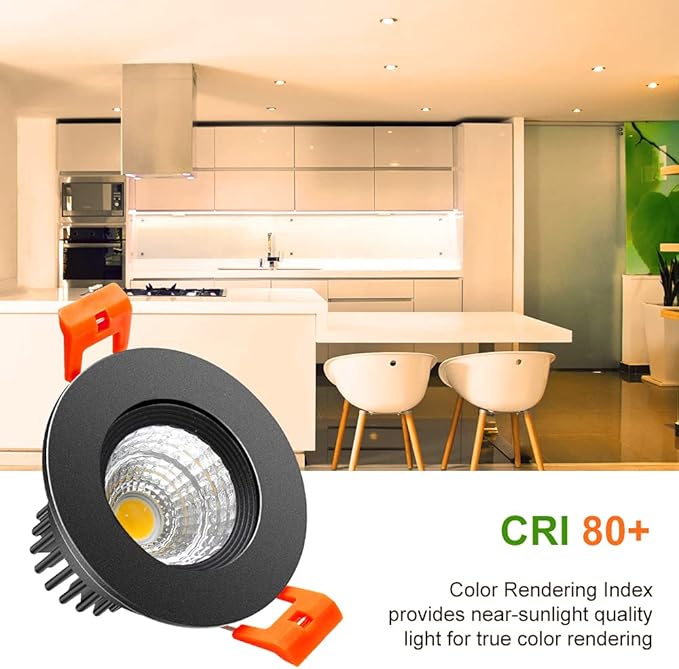 LightingWill 2inch LED Dimmable Downlight, 3W COB Recessed Ceiling Light, Ultra Warm White 2700K, CRI80, 25W Halogen Bulbs Equivalent, Black (10 Pack)