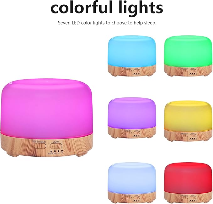 Air Humidifier, LED Essential Oil Diffuser Save Space with Color Changing Ambient Light for Home for Bedroom(#2)