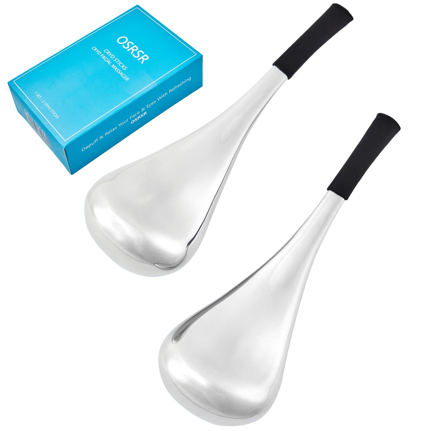 Cryo Sticks Ice Globes for Woman Face&Eyes,Unbreakable Stainless Steel Beauty Facial Massager for Gifts,Cooling Rollers Skin Care for Face Dark Circles,Puffiness& Wrinkles