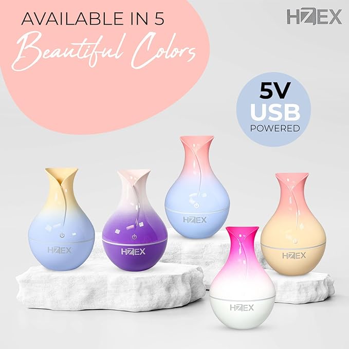 Spiral Essential Oil Diffuser with 7 Color Changing Lights and 5V USB Cable for Home Office, 130ml Mist Humidifier Silent Aroma Diffusers, Variant Colors (Orchid)