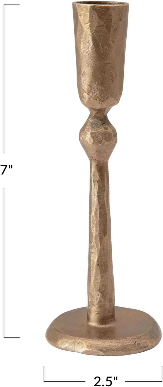 Creative Co-Op Hand-Forged Metal Taper, Antique Brass Finish Candle Holder
