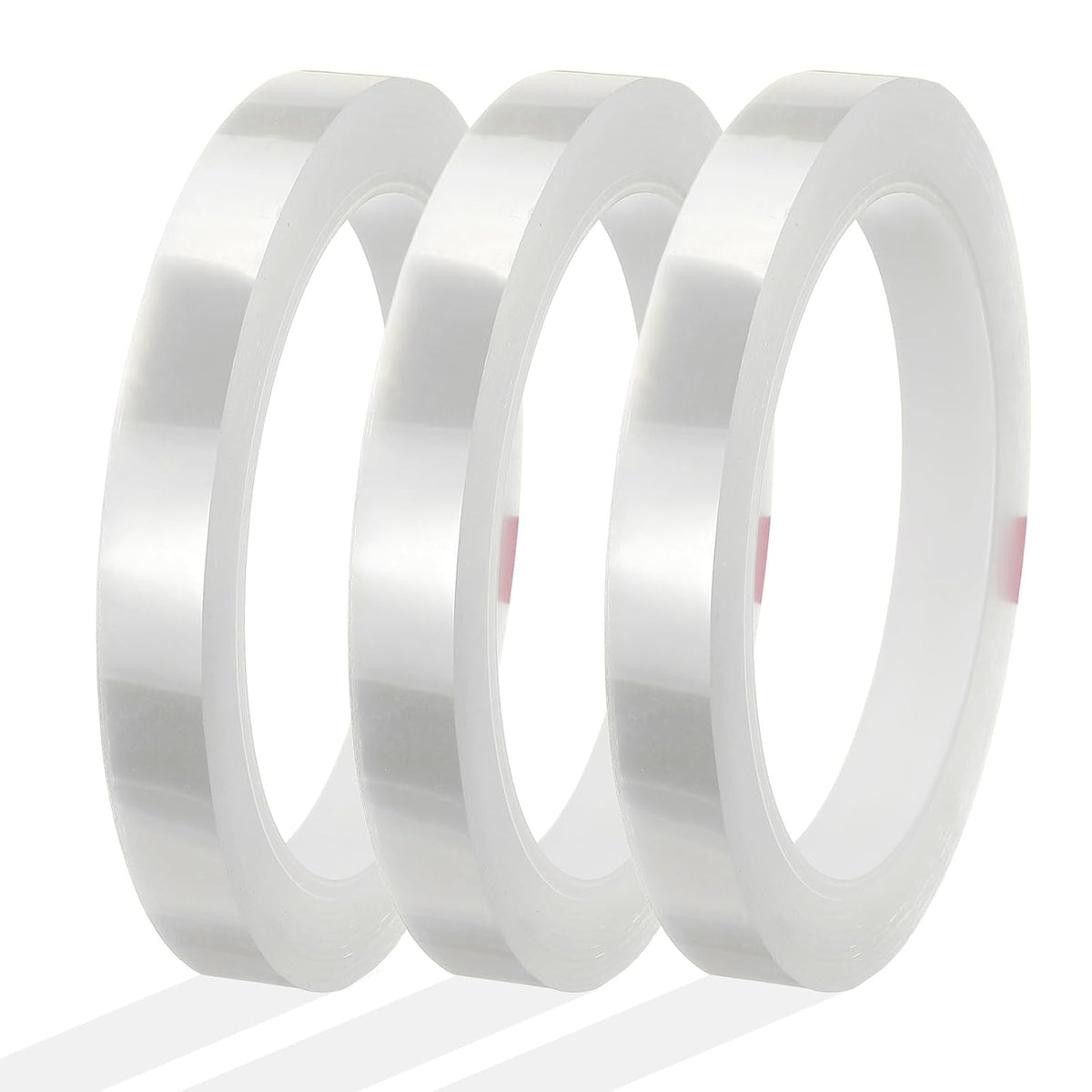 MECCANIXITY Whiteboard Tape 1/2" x 72 Yard Pinstripe Graphic Chart Line Grid Marking Tapes for Classroom Office Dry Erase Board Art, Clear, Pack of 3