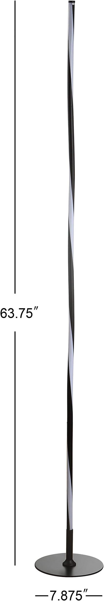 Eyely EYL7006C Levi 63.75" LED Integrated Floor Lamp for Reading Room, Living Room, Office, Bedroom, Modern, Contemporary, Black