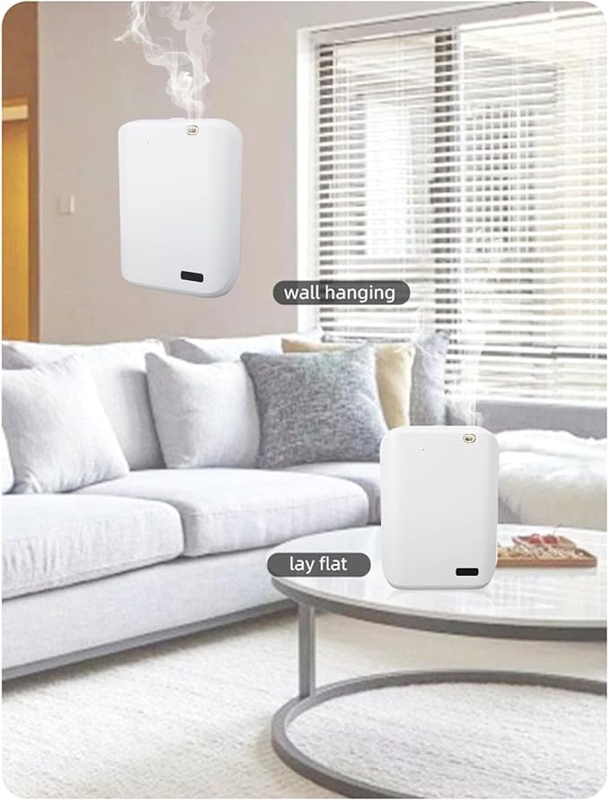 Fdit Smart Scent Air Machine, Wall Mounted Commercial Fragrance Diffuser with App Control for Hotels Offices and Spas, Near Silent Operation with Adjustable Scent Strength (White)