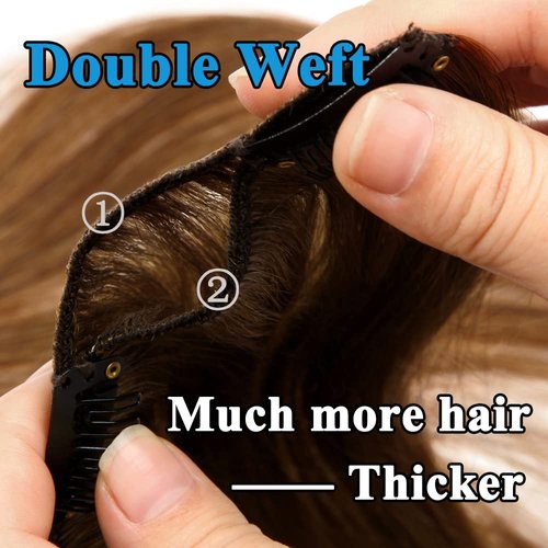 MY-LADY Double Weft 100% Clip in Remy Human Hair Extensions #2 Dark Brown 10''-24'' Full Head Thick Long Soft Silky Straight 8pcs 18clips for Women Fashion 16" / 16 inch 130g