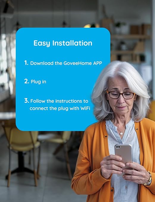 Govee Dual Smart Plug 2-in-1 Compact Design, 15A WiFi Bluetooth Outlet, Compatible with Alexa and Google Assistant