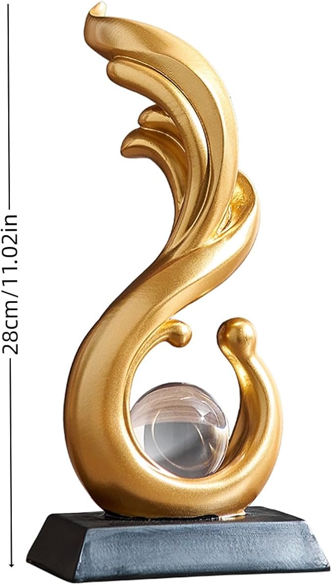 AWNR Abstract Art Deco Decor Statues for Home,Shelves,Table,Living Room, Dining Room,Modern Sculpture Decoraciones of Homes for Sale (Gold A)