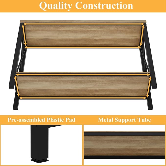 BON AUGURE Farmhouse Entryway Table, Sofa Console Table Behind Couch for Living Room, Industrial Hallway Tables for Entry, Front Door, Entrance, Foyer (Vintage Oak, 47 Inch)