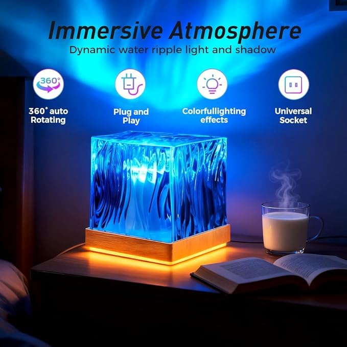 Northern Lights Projector, 16 Colors Aurora Light Projector & Mood Lighting Galaxy Lamp, Ocean Lamp, App Remote Night Light for Bedroom, Gift for Teenage Girls Room Decor (Rechargeable Model)