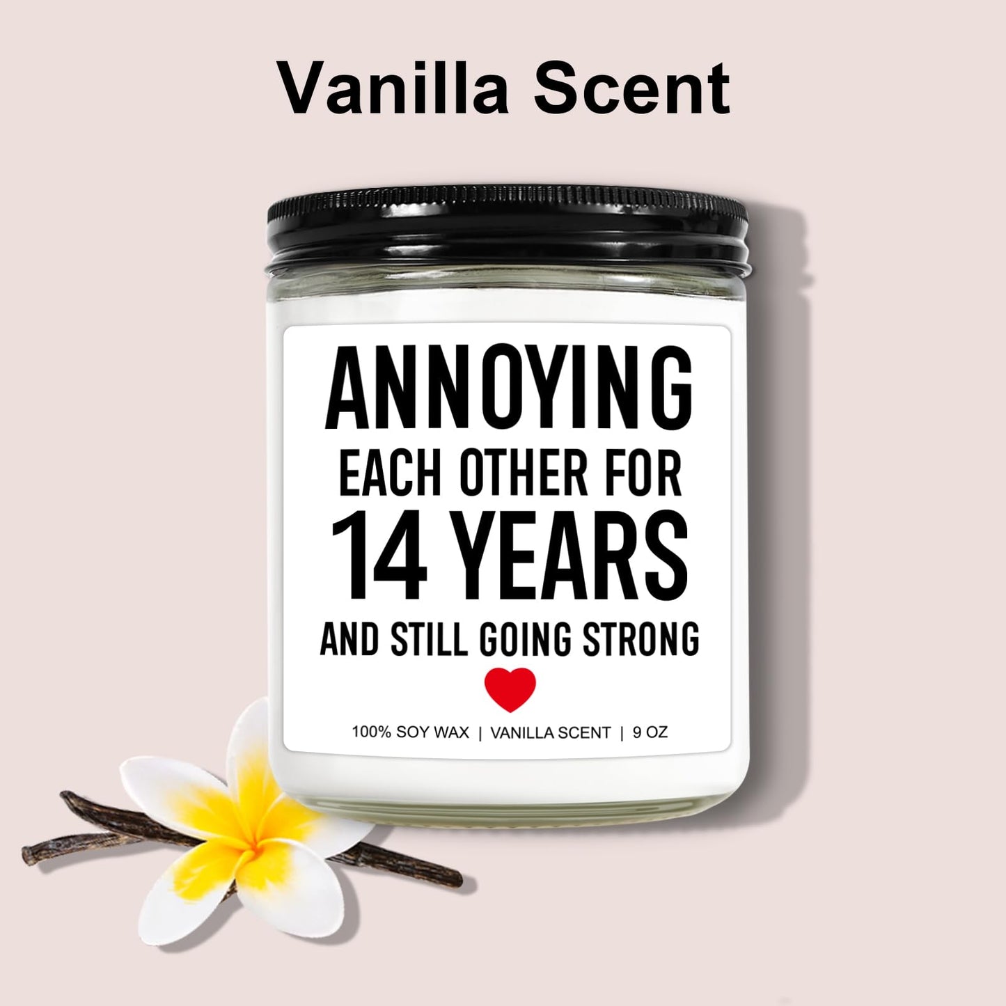 Younift Funny Scented Candle, 14 Year Anniversary, Gifts for Him, Her, 14th Anniversary, Gifts for Husband, Wife, Couple, 14 Year Wedding Anniv. Ivory Presents for Men, Women