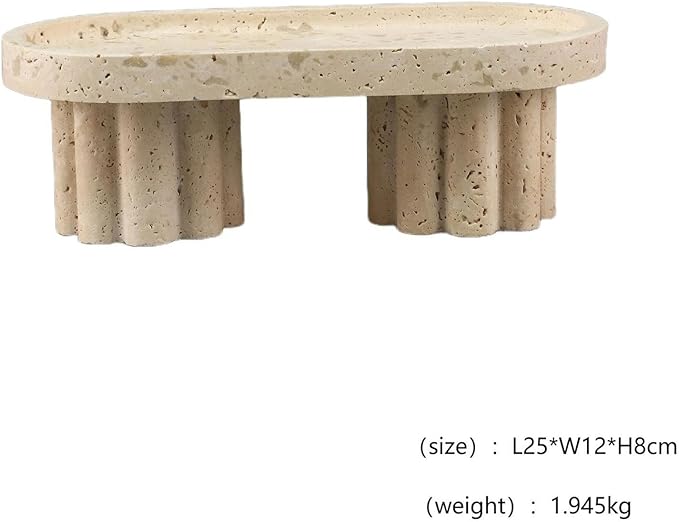 Modern Style Marble Tray Organizer - Modern Stone Decoration for Living Room, Dining Table, Office - Stylish Key and Jewelry Holder(Beige1)