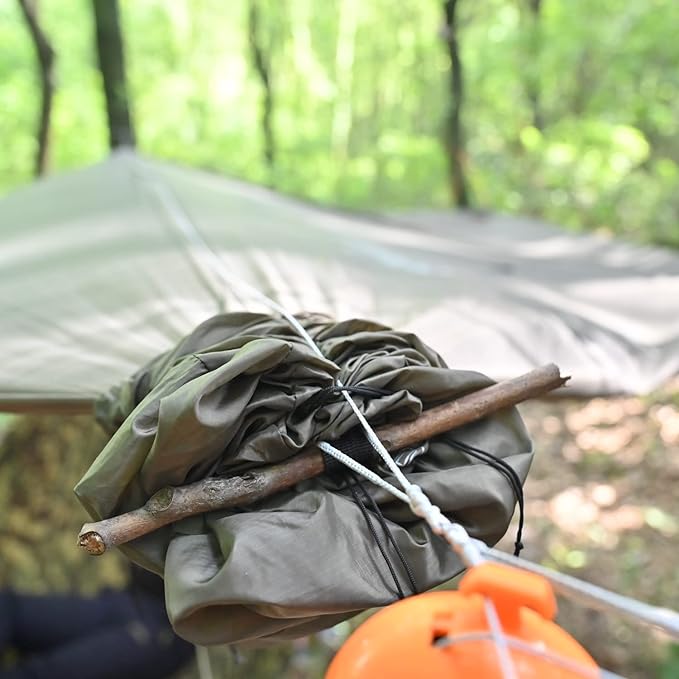 Onewind Tarp Sleeve 12ft, Camping Rain Fly Snakeskin for Tarp Easy Storage and Display, Lightweight and Breathable for Outdoor Camping, Hiking and Backpacking, 6ft×2pieces, OD Green