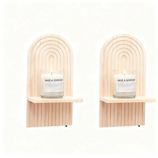 BEWITU Wall Candle Holder, Solid Wood Candle Sconces Storage Rack Candles Holder Decor Candle Tealight for Bedroom Living Room Bathroom Farmhouse Classroom Office Home Nursery Decorations