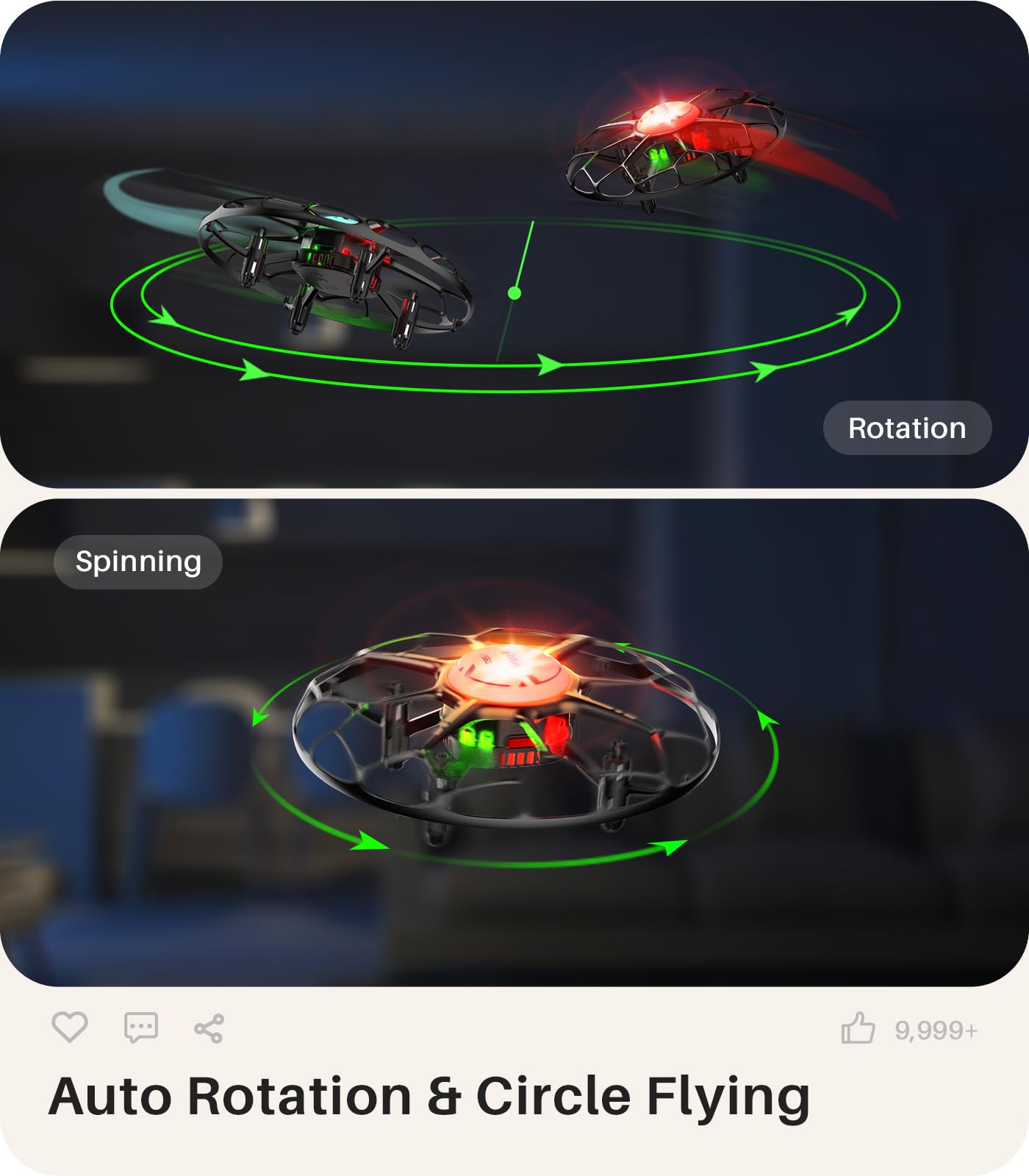 SYMA Drone for Kids with 7-Color LED Light, X660 Mini Drone with 3D Flip, Rotary Ascent, Headless Mode, Speed Switch and Full Protection RC Toys Gifts for Beginners Adults