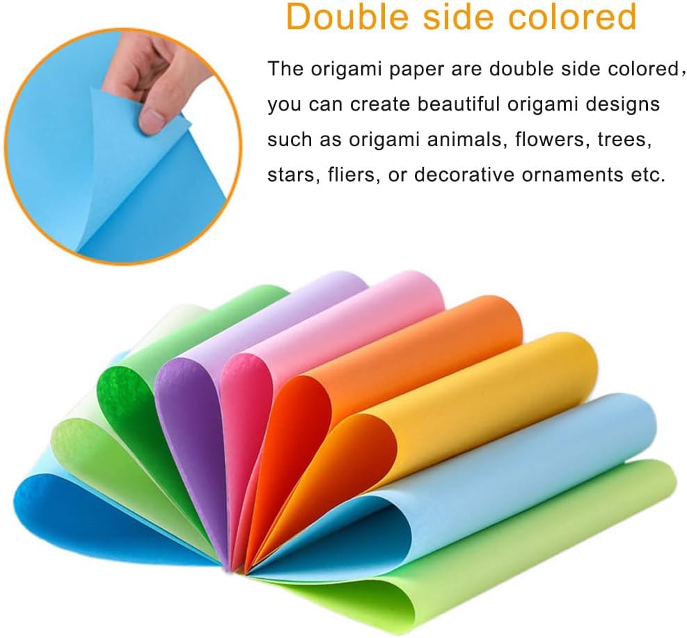 A4 Origami Paper Orange 100 Sheets, 8.27×11.7 inch Double Sided Color Easy Fold Big Origami Paper A4 Colored Copy Papers Thin 70gsm for Beginners, DIY handwork Art and Craft Projects (210 x 297 mm)