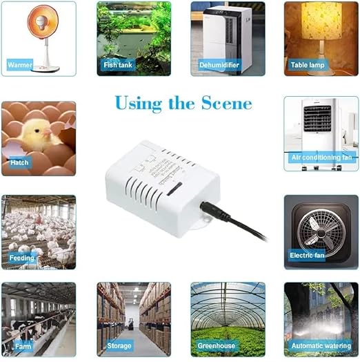 WiFi Temperature Controller Sensor Module, Tuya app Wireless Remote 16A Smart Switch with Energy Consumption Monitoring,Compatible with Alexa Google
