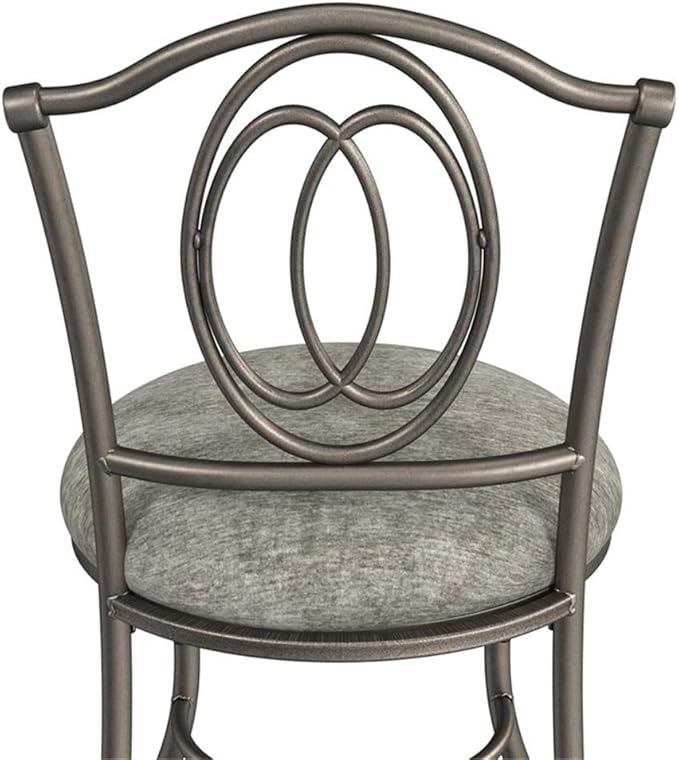 Hillsdale Emerson Metal Vanity Stool, Silver, 51053A