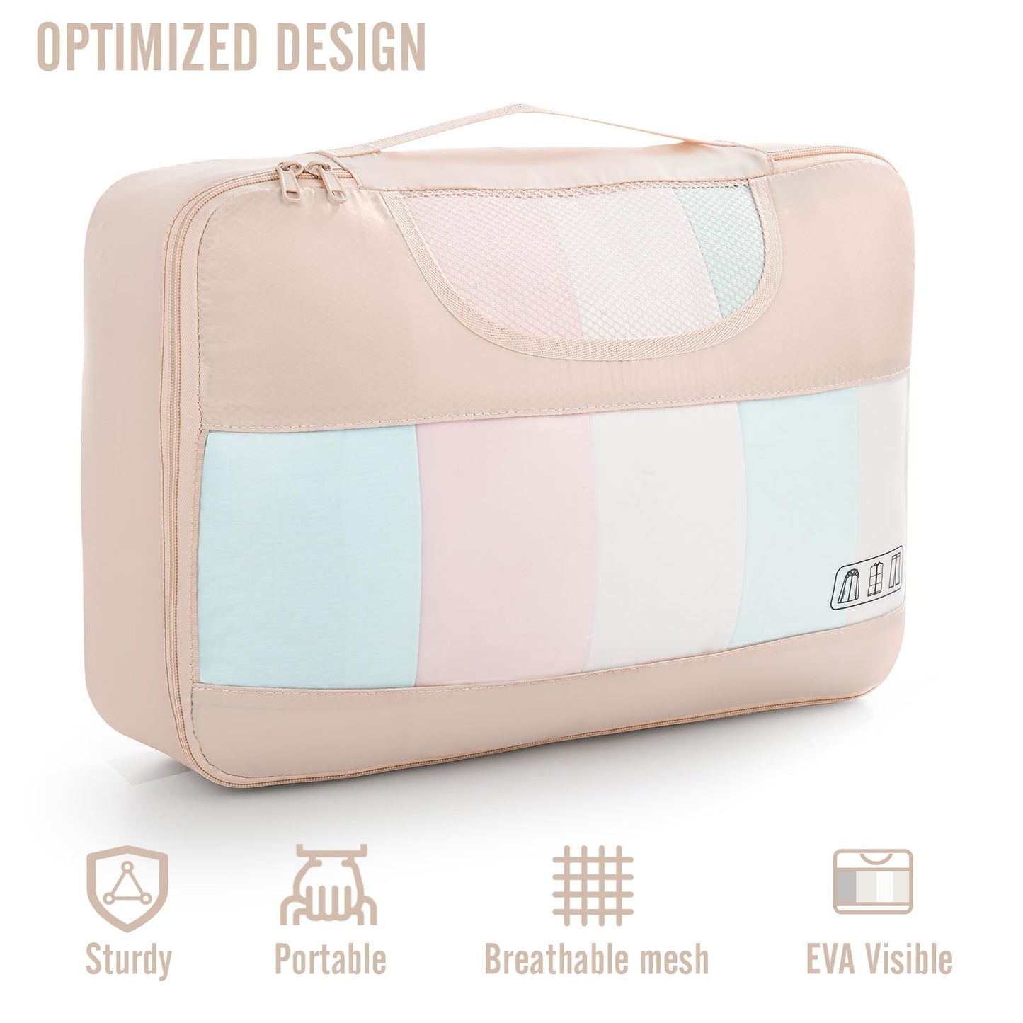 Veken 8 Set Packing Cubes for Travel, Birthday Gifts for Women Mom Her, Cruise Ship Essentials Accessories for Beach Vacation, Suitcase Organizer Bags for Luggage with Hanging Toiletry & Shoe Bag
