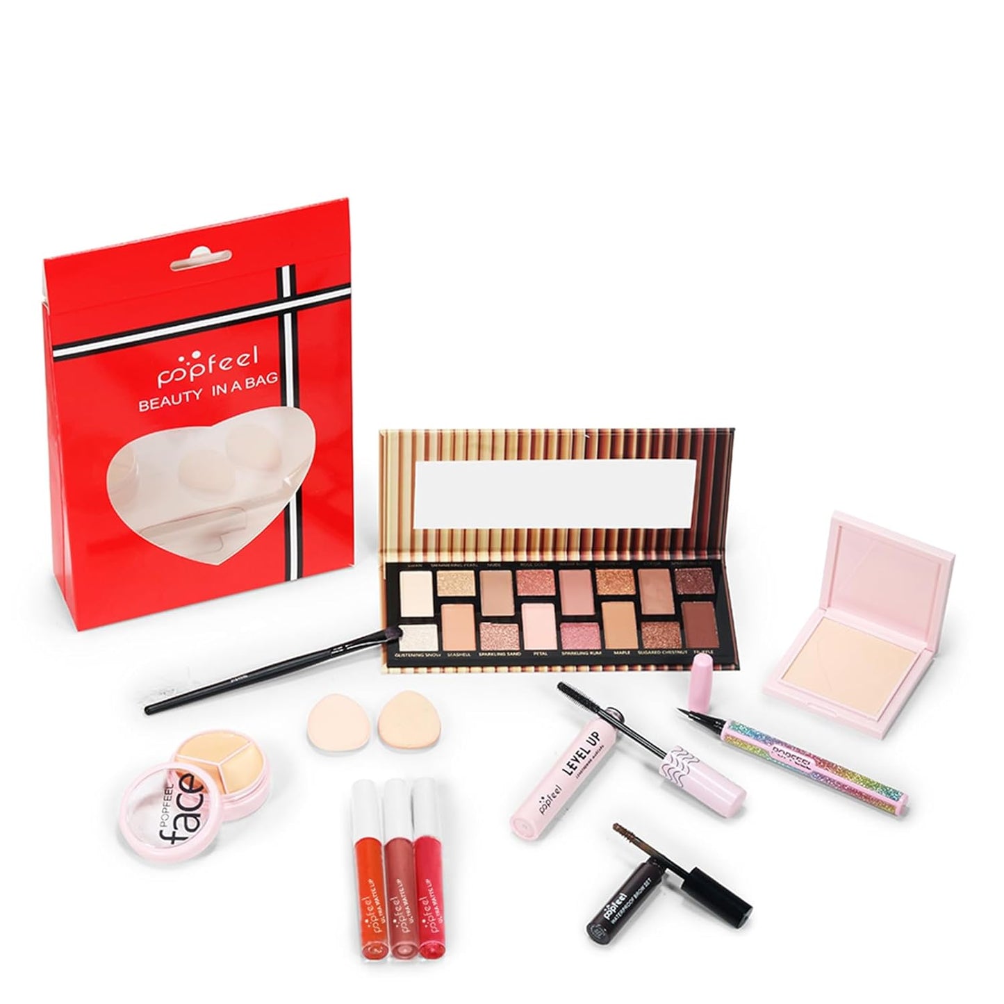 Teens Girls Makeup Kits, Multipurpose Women's Makeup Sets with Naked Eyeshadow Palette, Face Powder, Waterproof Eyeliner, Lipglolss, Makeup Sponge, Eyebrow Mascara, Cream Concealer