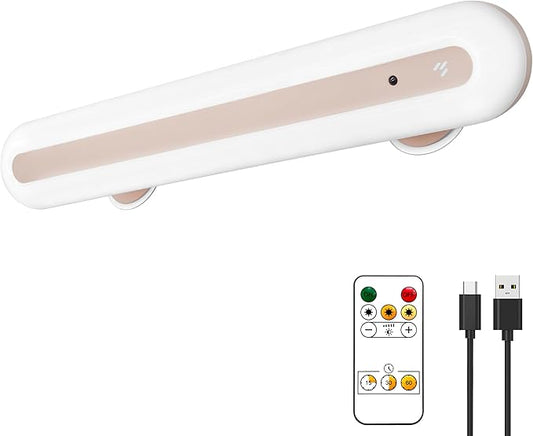 15" Vanity Lights for Mirror, Rechargeable Battery Operated Mirror Lights with Remote Control, 3 Temp&Adjustable Brightness Makeup Light, Cordless Lighting for Vanity Desk (Pink-1Pack)