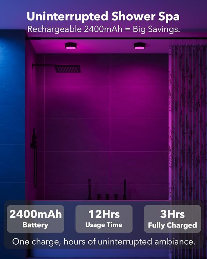 Rechargeable Under Cabinet Puck Lights with Remote Control, Black 2400mAh Battery Operated Push Button Light Stick On Magnetic Tap Lights Wireless Color Changing Touch Light for Closet Kitchen Counter