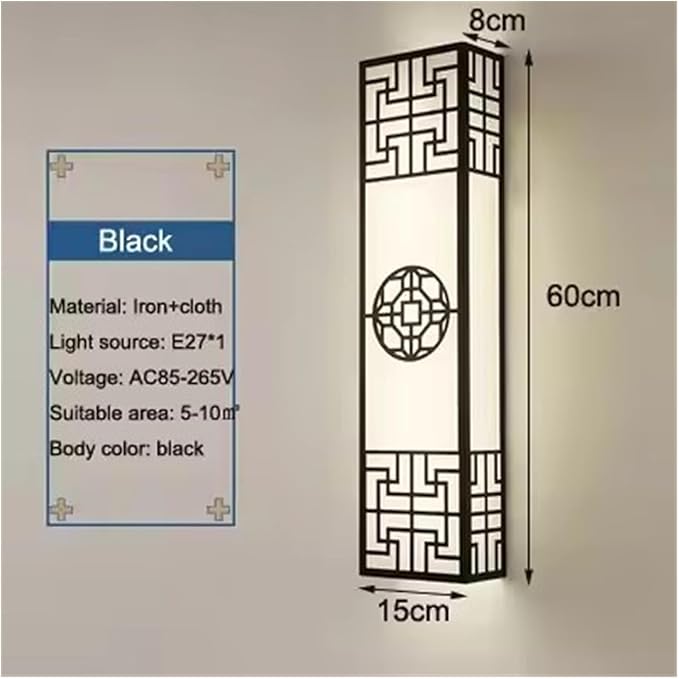 Chinese Style Bedroom Wall Lamp Strip Shaped Zen Background Wall Bedside Lamp Living Room Hallway Stairs Hotel Lighting,Energy Conservation Wall Light