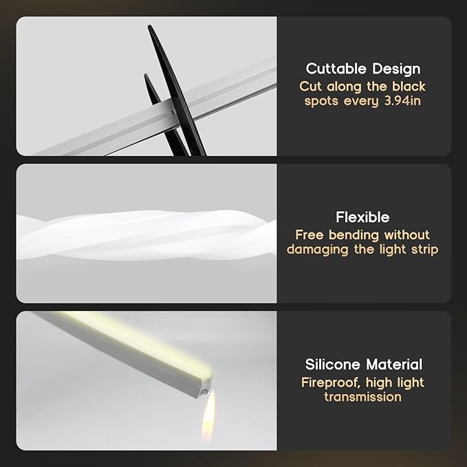 LED Strip Lights Neutral White 4000K,32.8ft 110-120V Neon Rope Lights,Flexible Silicone Outdoor Waterproof Neon Strip Lights for Bedroom,Mirror,Kitchen Cabinet, Living Room,Halloween Decor
