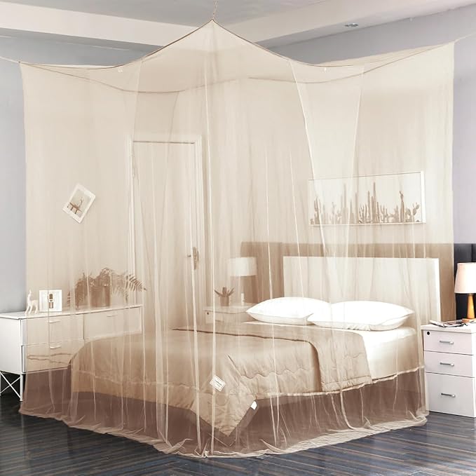 Mengersi Mosquito Net for Bed Canopy,Four Corner Post Canopy Bed Curtains for Full/Queen/King Size Bed,Bed Curtains for Patio Indoor Outdoor Net