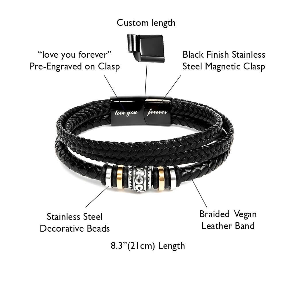 Xukaenus Brother Bracelet From Sister With Message Card And Gift Box, To My Brother Love You Forever Bracelets, Brothers Bracelets For Men, Meaningful Gifts For Him Birthday Christmas