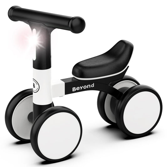 Balance Bike with Headlight- Lightweight & Modern Design | Toys For 1 Year Old Boy & Girl- Safe, Easy Build Toddler Bike, First Birthday Gift- Baby Toys 12-18 Months, Non-Slip Wheels, Parent-Approved