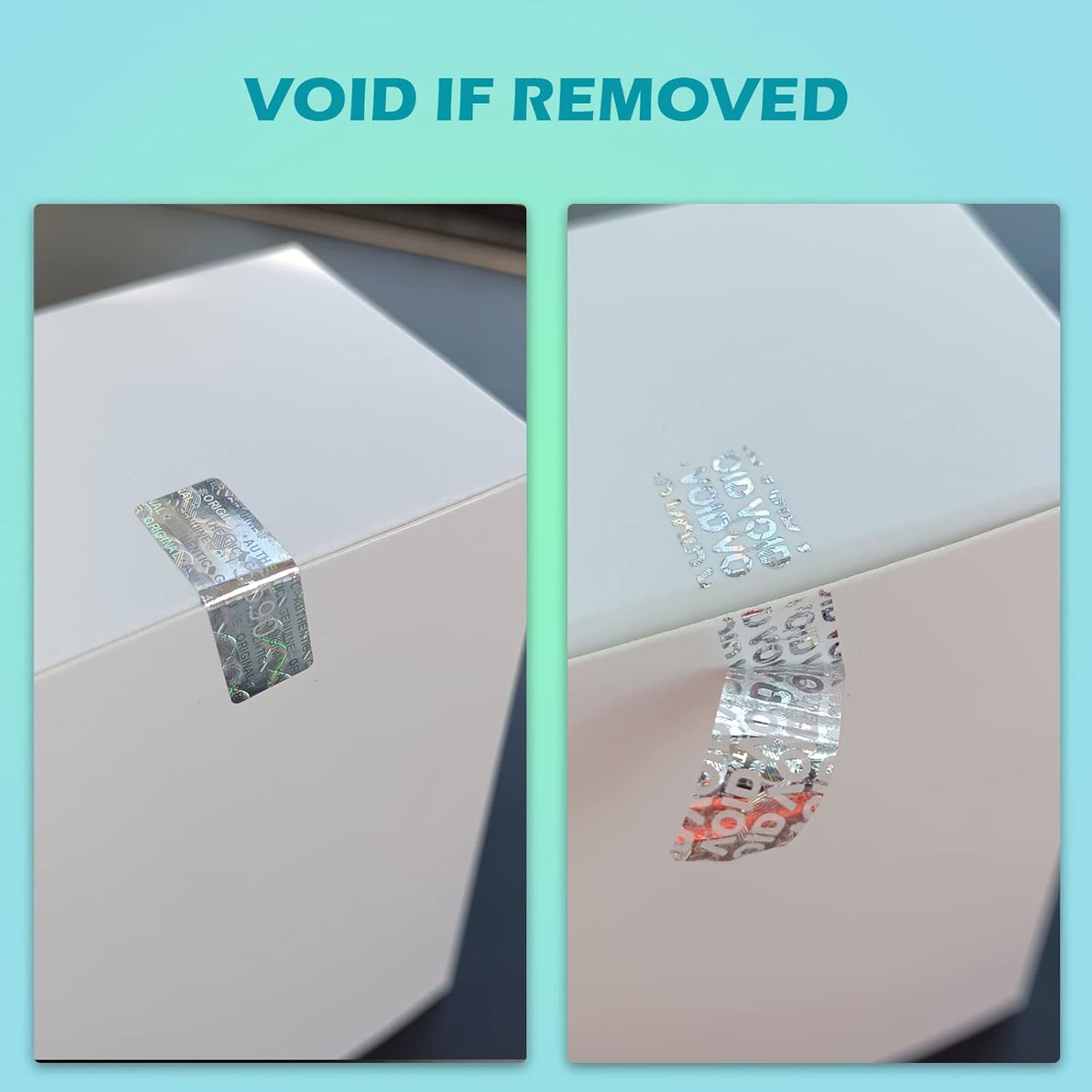 Silver Hologram Tamper Proof Stickers Warranty Void Seal Security Labels Genuine Hologram Labels with Unique Sequential Serial Numbering Tamper evident Stickers(320pcs,GQYH)