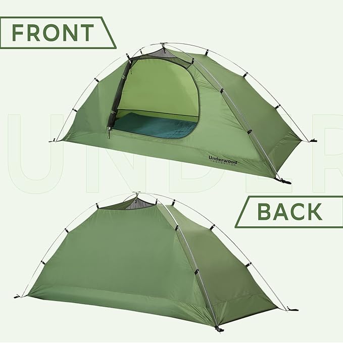 1/2 Person Backpacking Tent for 4-Season - Winter Waterproof Tent for One Person, Lightweight Camping Tent for Backpacking, Easy Set Up Cold Weather Tent by Underwood Aggregator