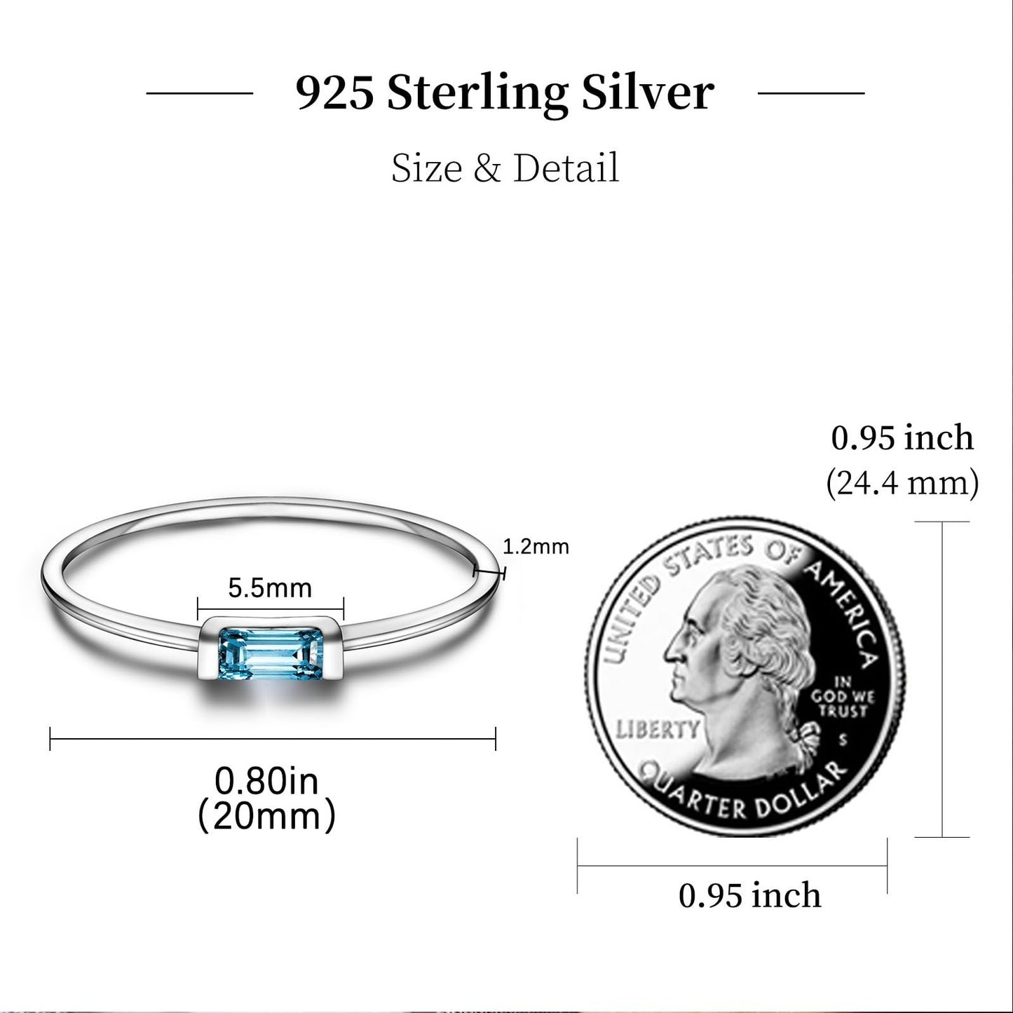 Helonley S925 Sterling Silver Birthstone Stackable Rings for Women Mother with Cubic zirconium Mom Ring Mother's Day Jewelry Gifts for Wife (Birthstone Feb., 10)