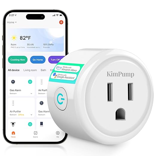 WiFi Smart Plugs, App Controlled Plug Compatible with Alexa and Google Home, Wireless Outlet Plug with Timer & Schedule, 2.4GHz Wi-Fi Only Smart Socket Outlet FCC Listed for Home